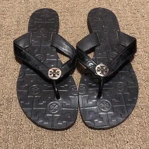 Tory Burch leather flip flops